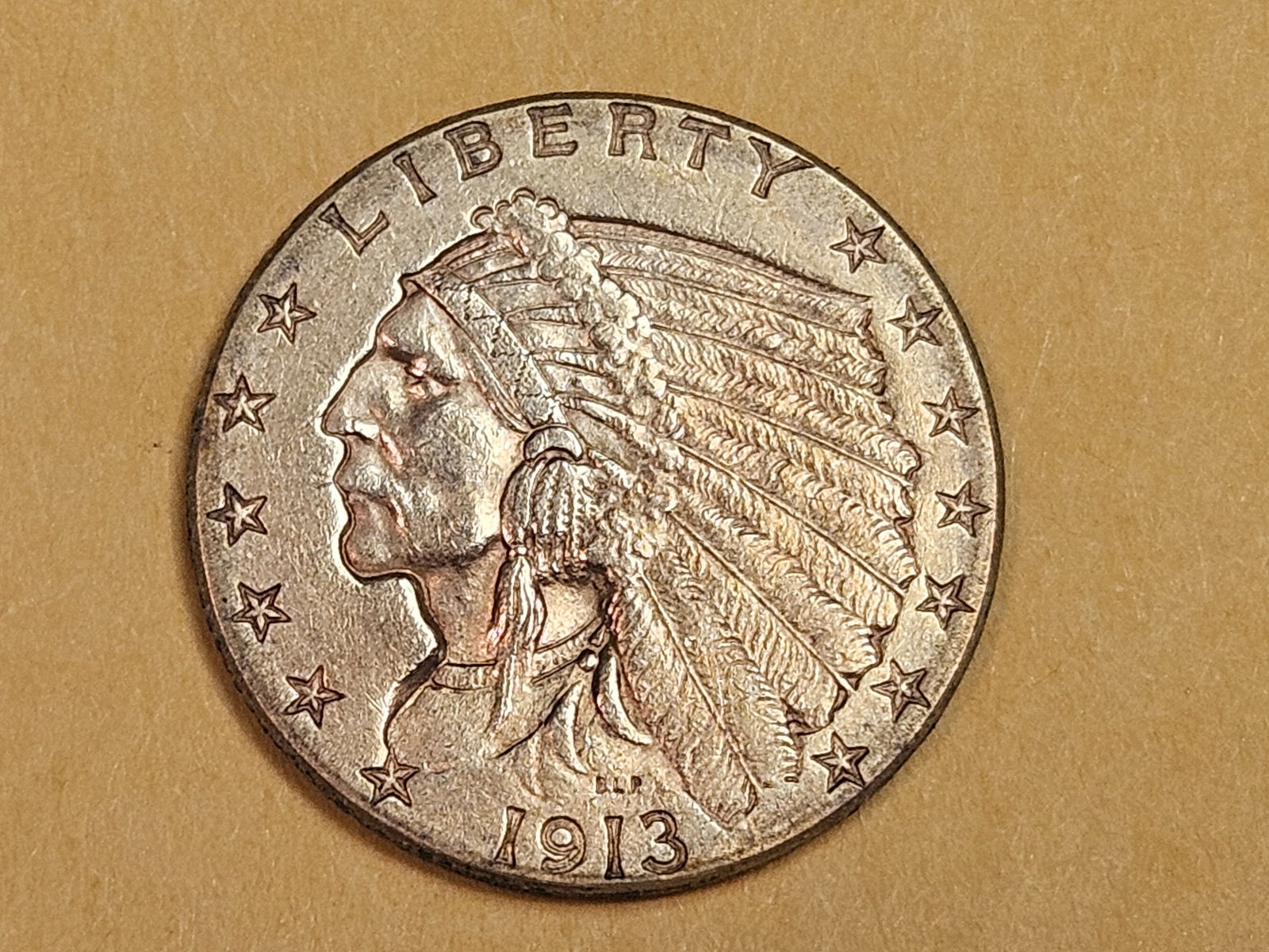 GOLD! About Uncirculated plus 1913 Gold $2.5 Dollars (1 of 5)