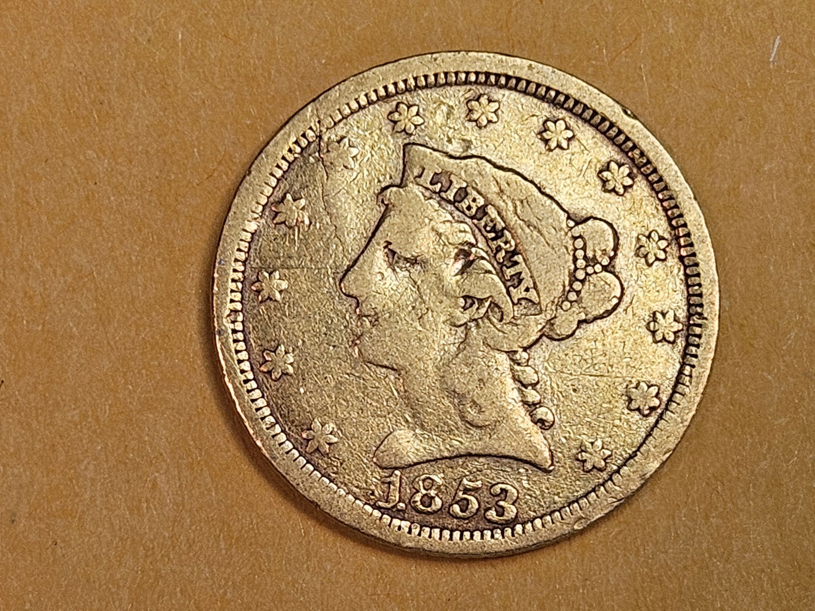 GOLD! 1853 Gold Liberty Head $2.5 Dollar Quarter Eagle (1 of 5)