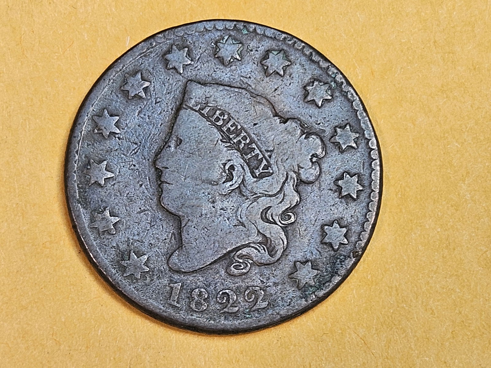 1822 Coronet Head Large Cent in Very Good (1 of 3)