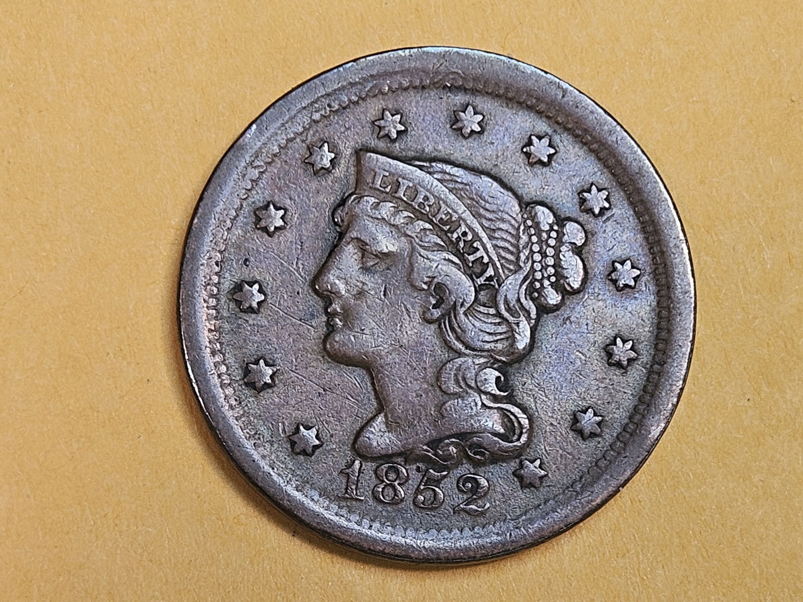 1852 Braided Hair Large Cent (1 of 3)
