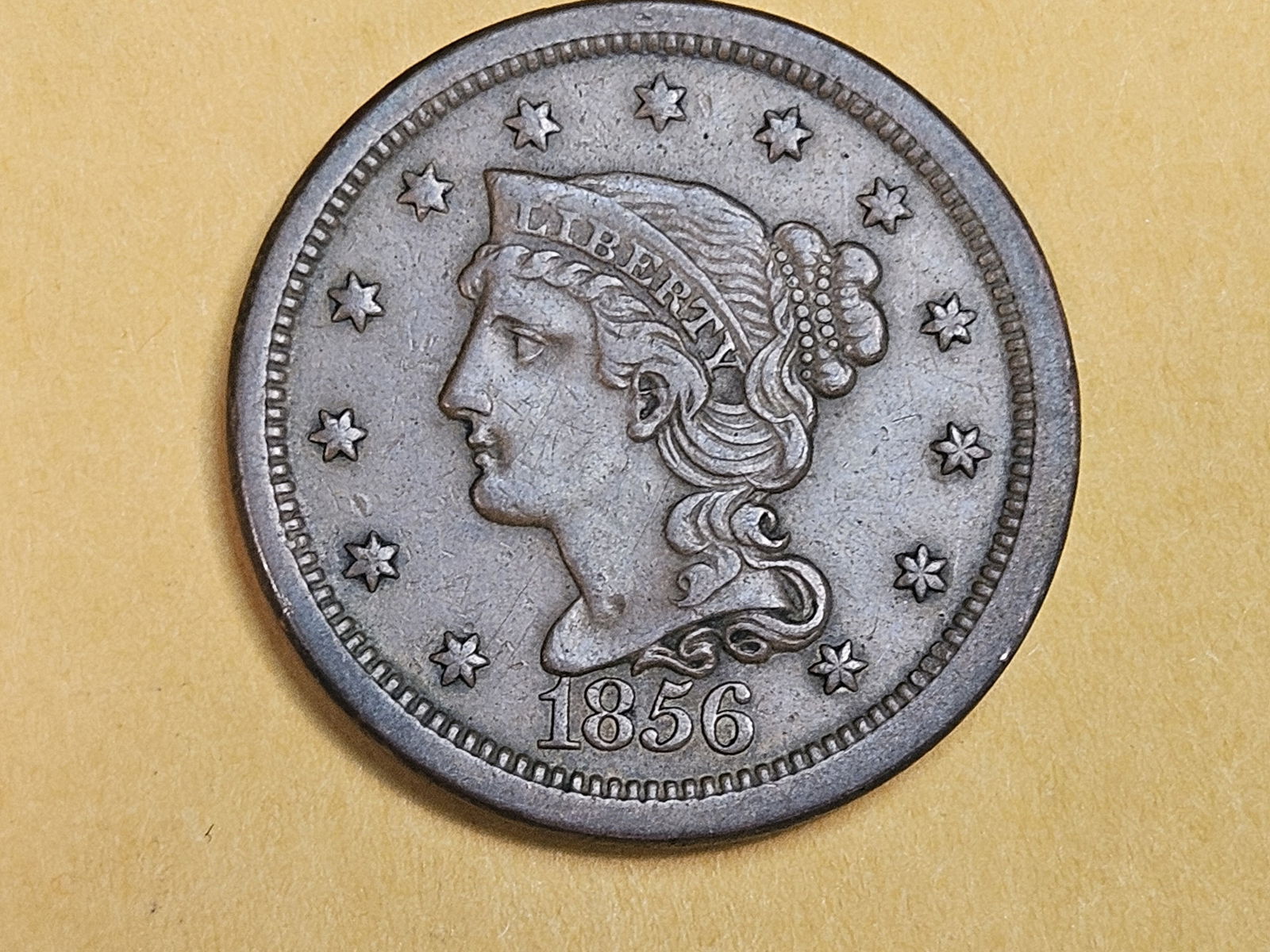 NICE! 1856 Braided hair Large Cent in About Uncirculated (1 of 5)