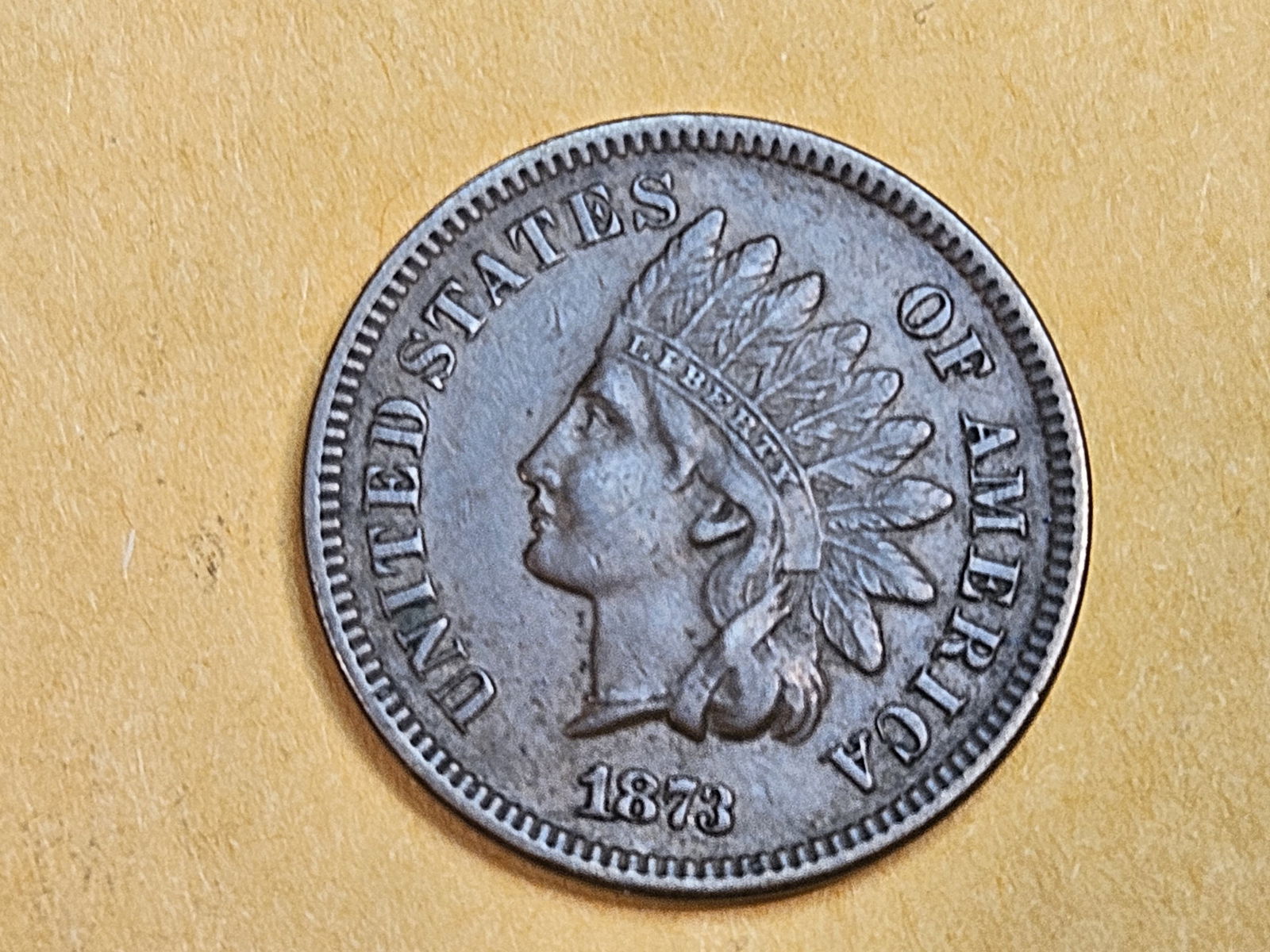 Semi-key 1873 Indian Cent in Extra Fine (1 of 5)