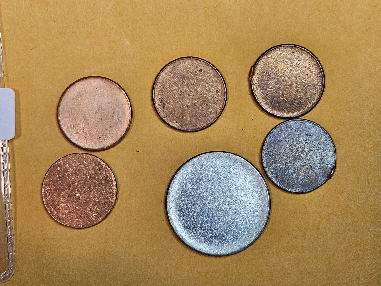 MINT ERRORS! Six Blank planchets (1 of 2)