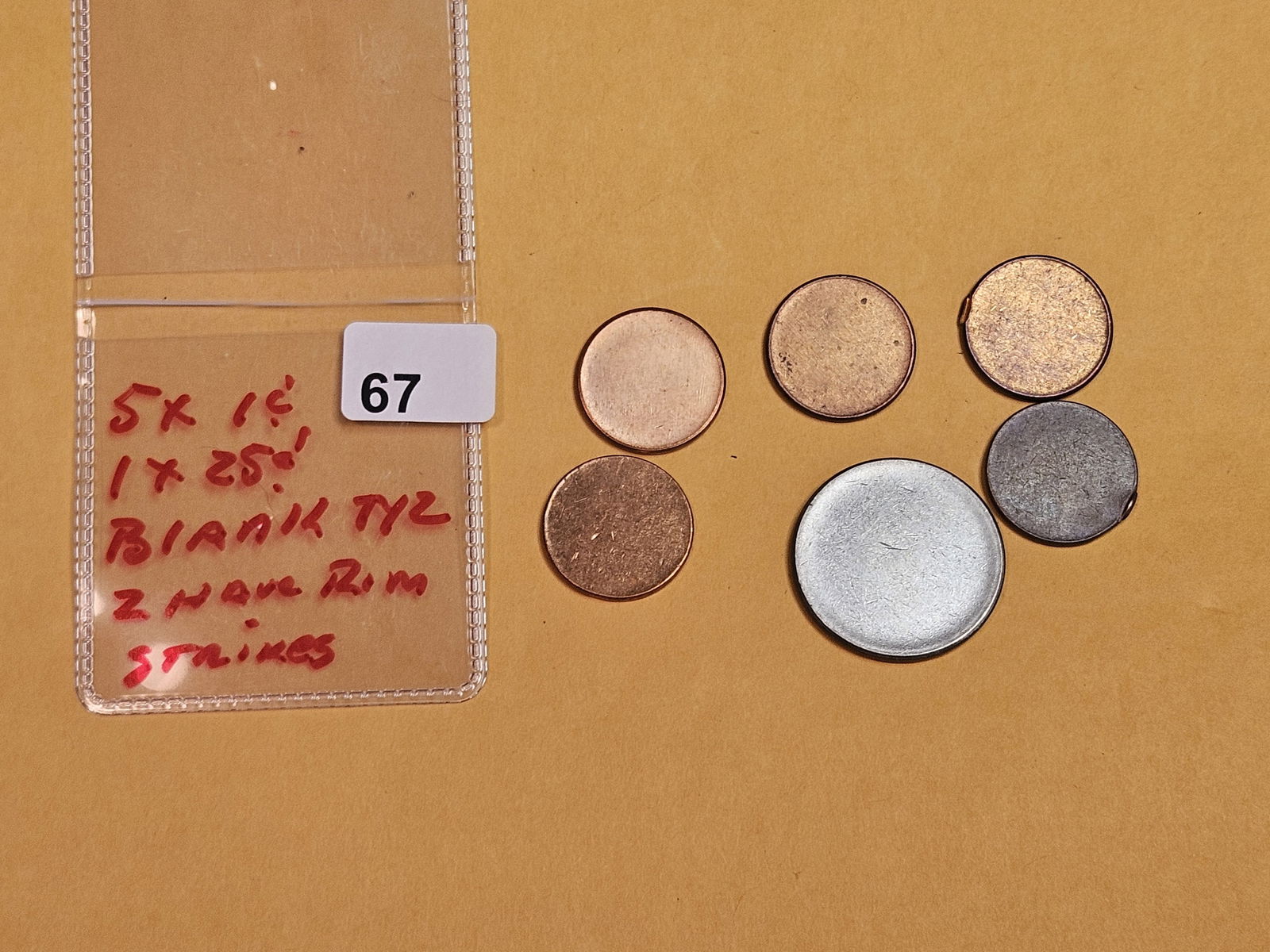 MINT ERRORS! Six Blank planchets - 2