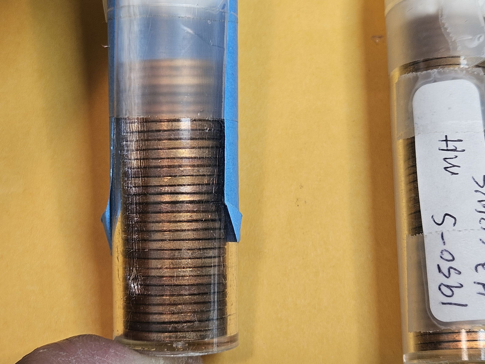 Three partial date Wheat cent rolls - 3