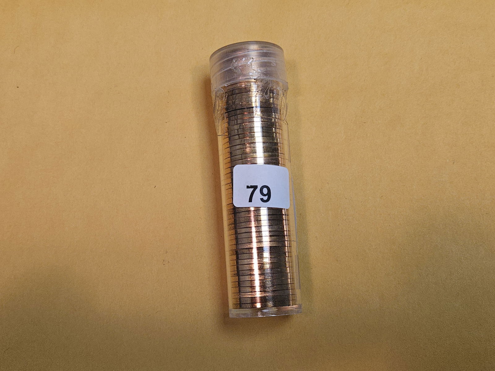 Full roll of 1981-S Proof Lincoln Cents: Taped shut. Unchecked by us 