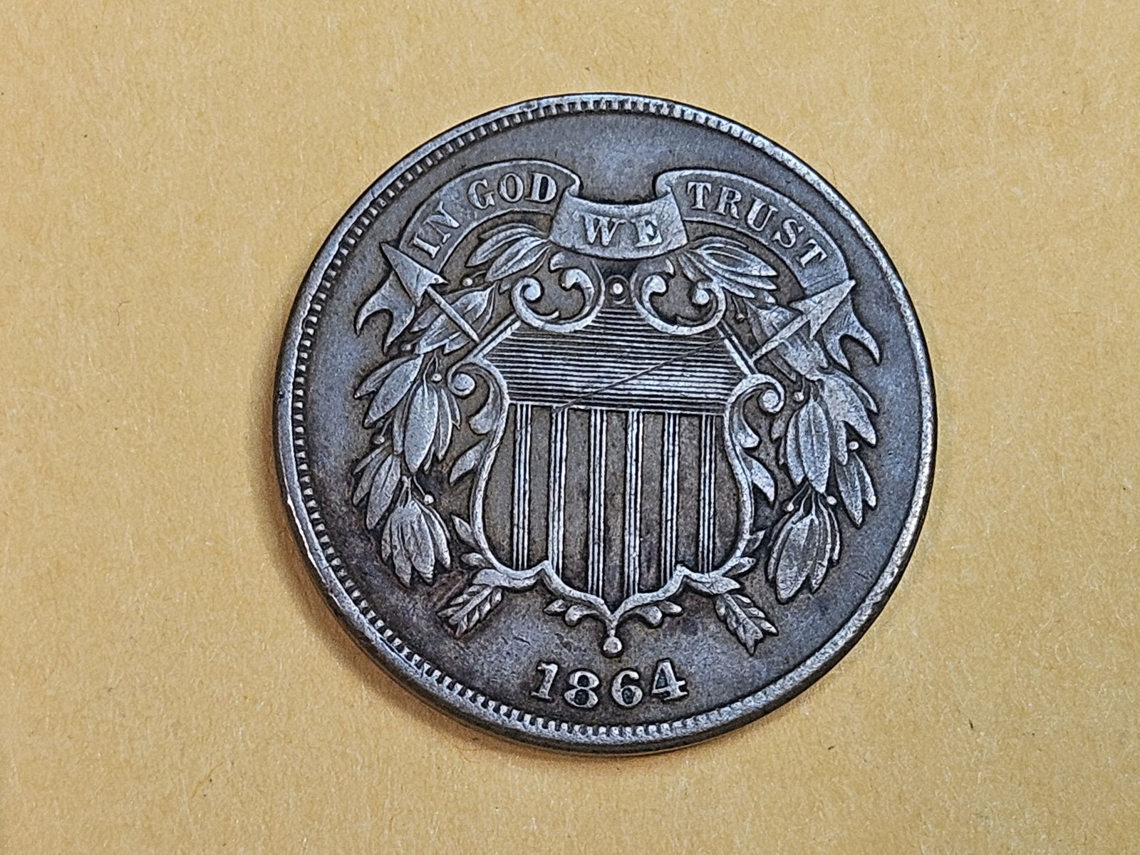 1864 Two Cent piece in Extra Fine (1 of 5)
