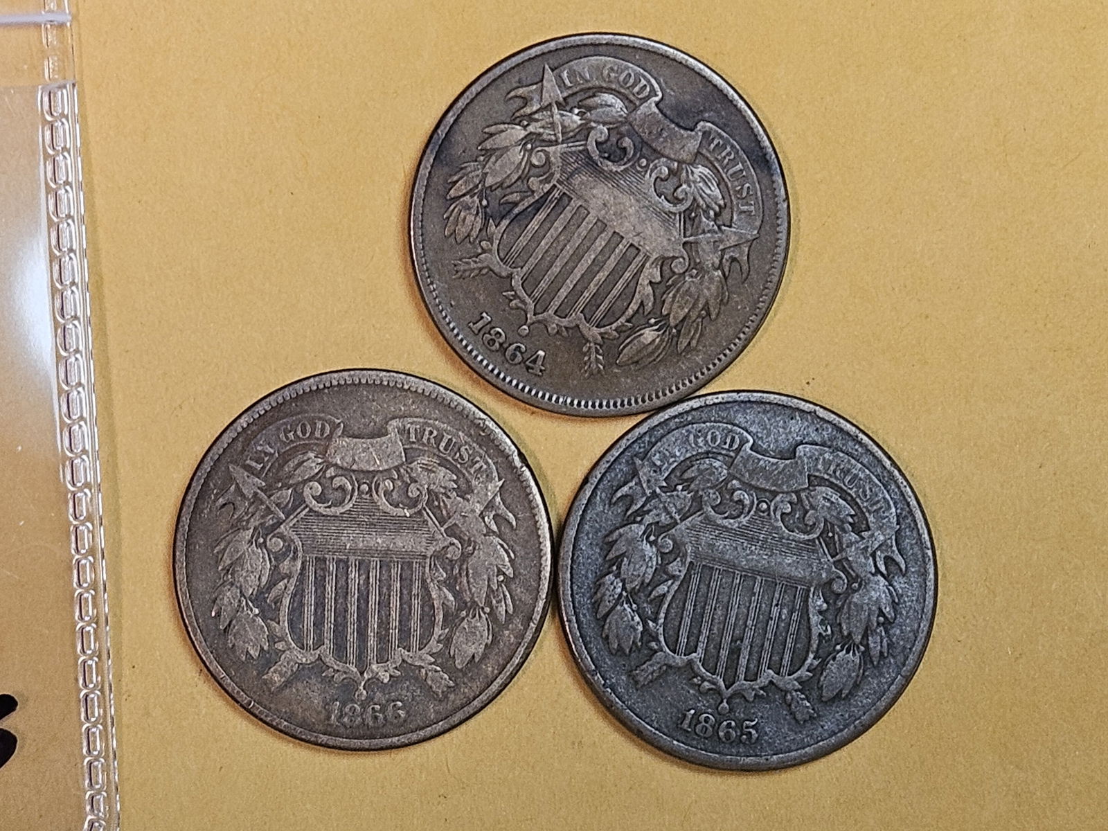 Three 2-Cent pieces in Very Fine (1 of 3)