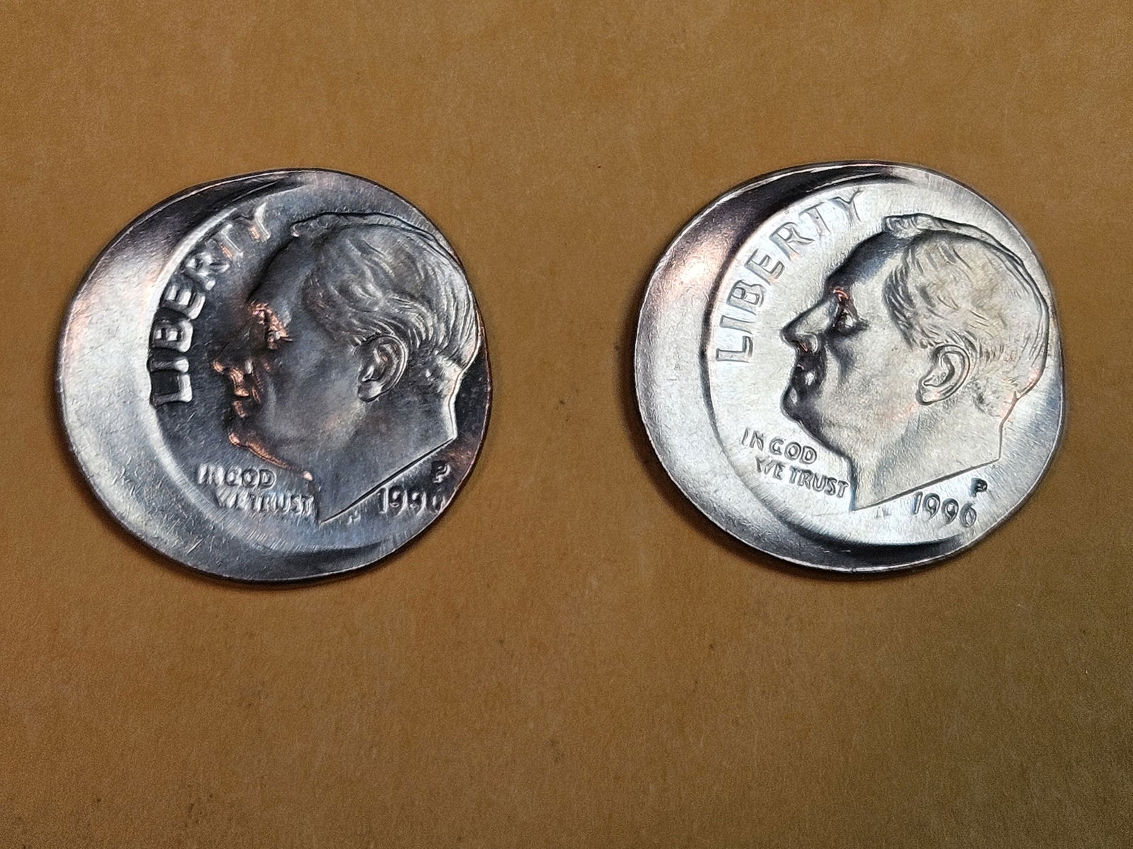 MINT ERRORS! Two GEM Brilliant Uncirculated Roosevelt Dimes: Both Off-Center strikes