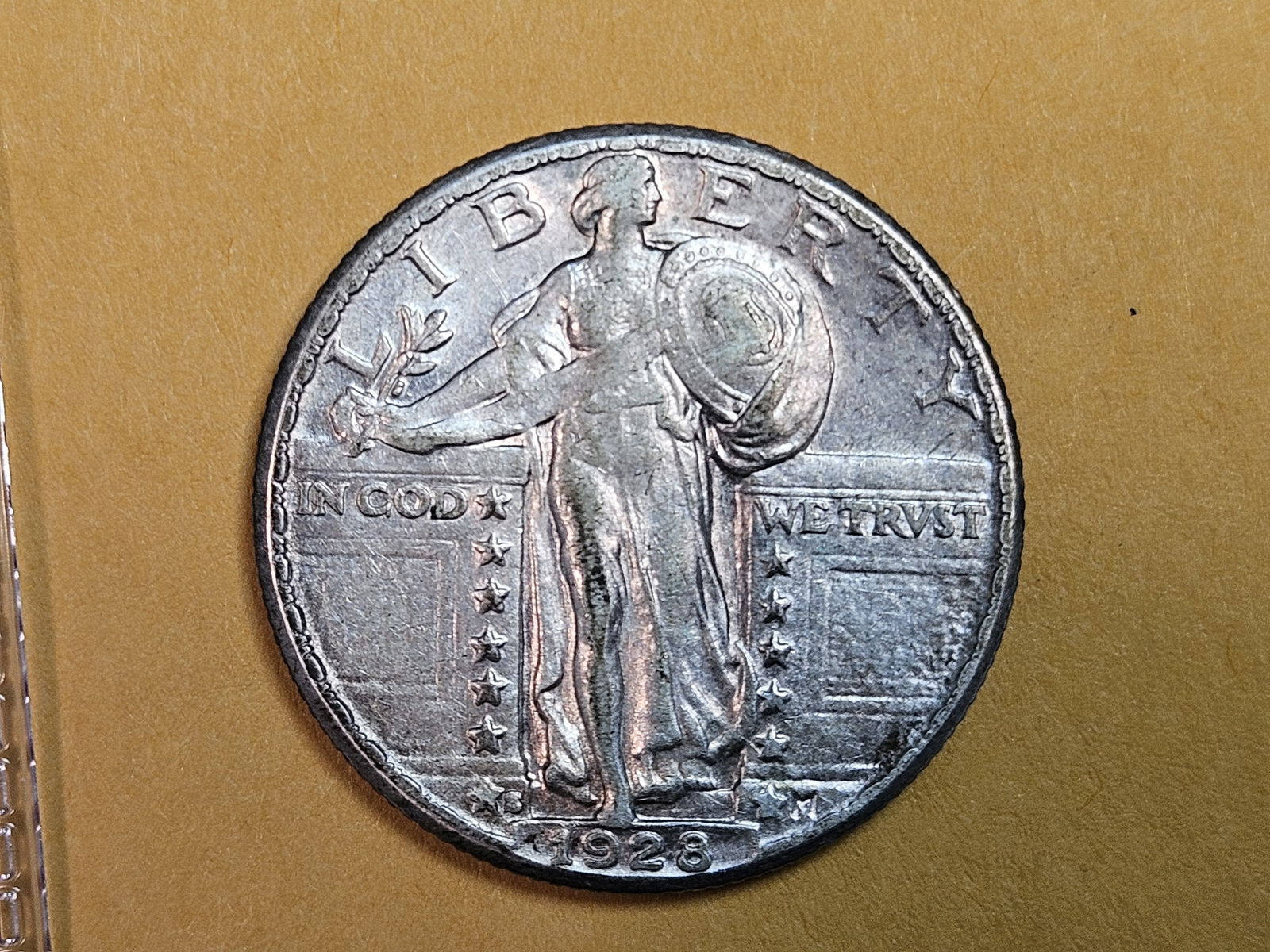 1928-S Standing Liberty Quarter in Extra Fine - 45: Little bit of original luster 
