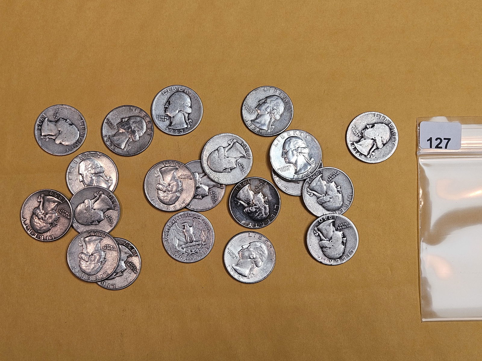 Twenty mixed Silver Washington Quarters (1 of 1)