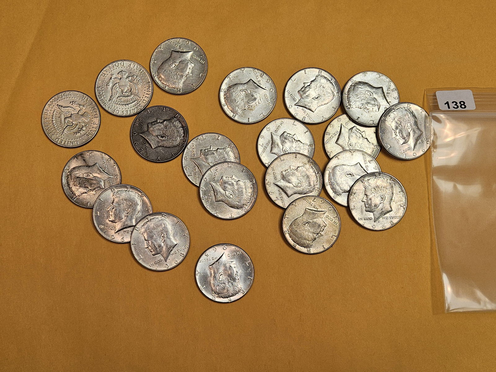 Twenty mixed silver Kennedy Half Dollars: All 40% silvers 