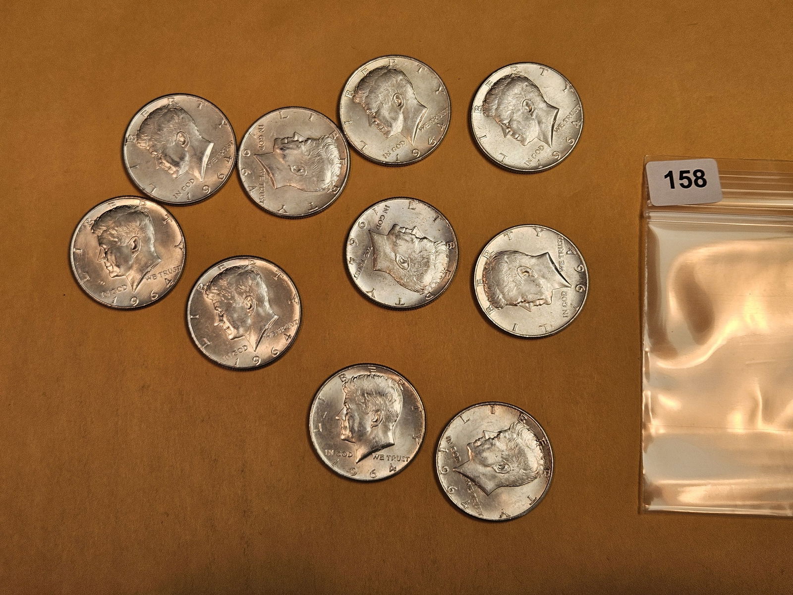 Ten 1964 Silver Kennedy half dollars (1 of 1)