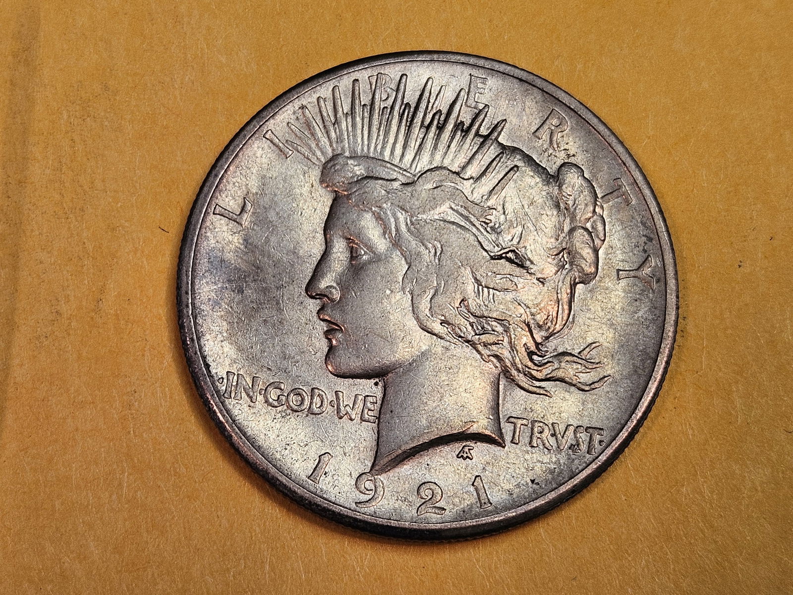 ** KEY DATE ** 1921 Peace silver Dollar in About Uncirculated plus (1 of 5)