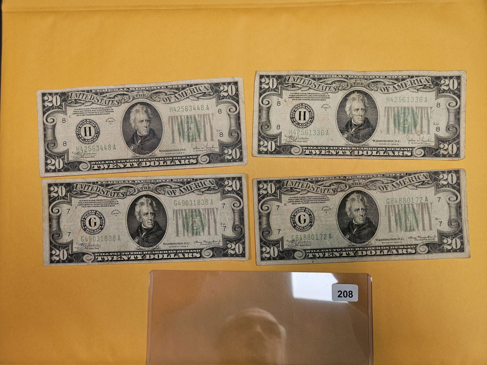 Four Series of 1934-A and 1934-C Twenty Dollar FRNs (1 of 2)