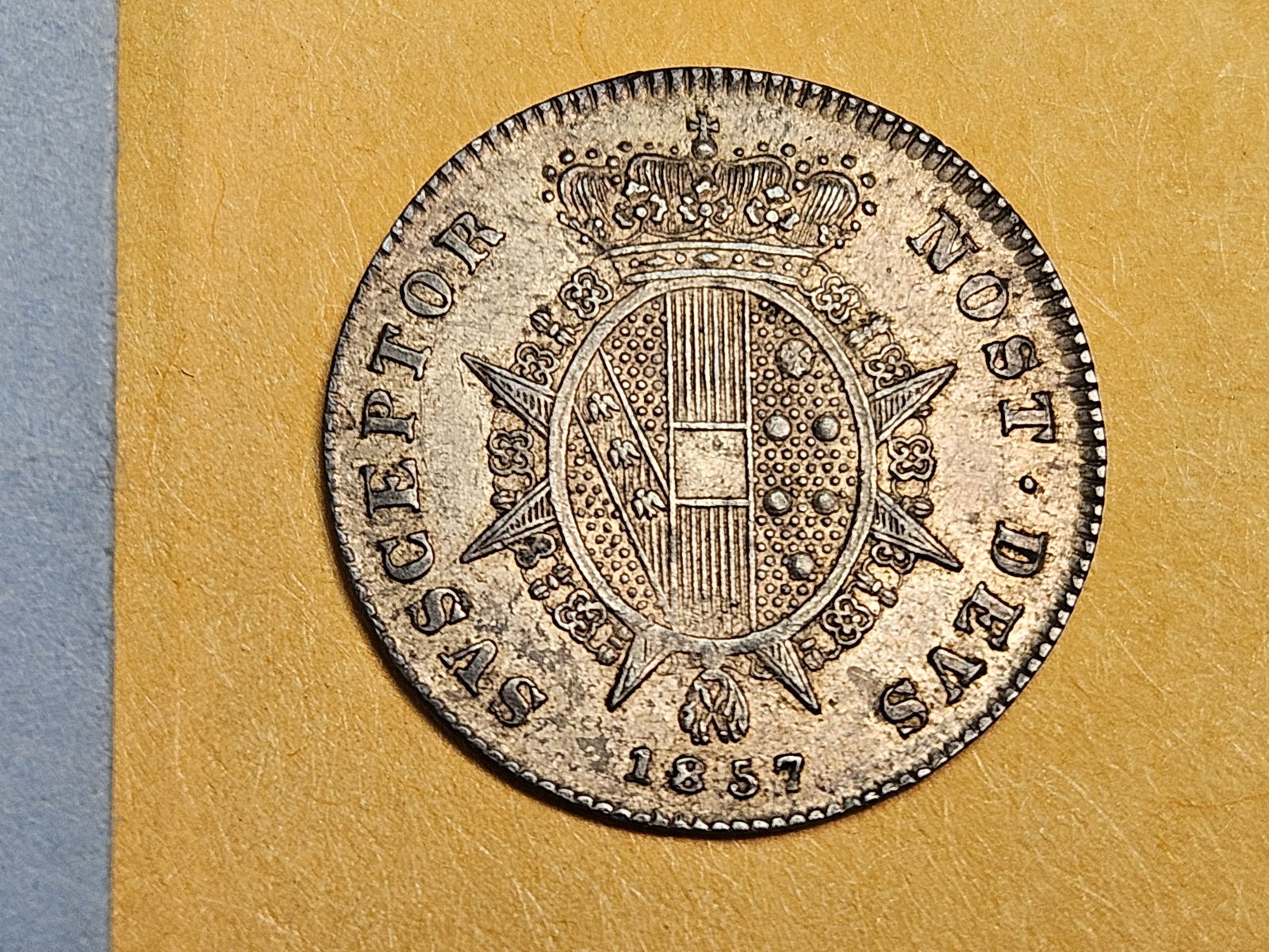 1857 Tuscany silver 1/2 paolo: C-86a. Leopold II 