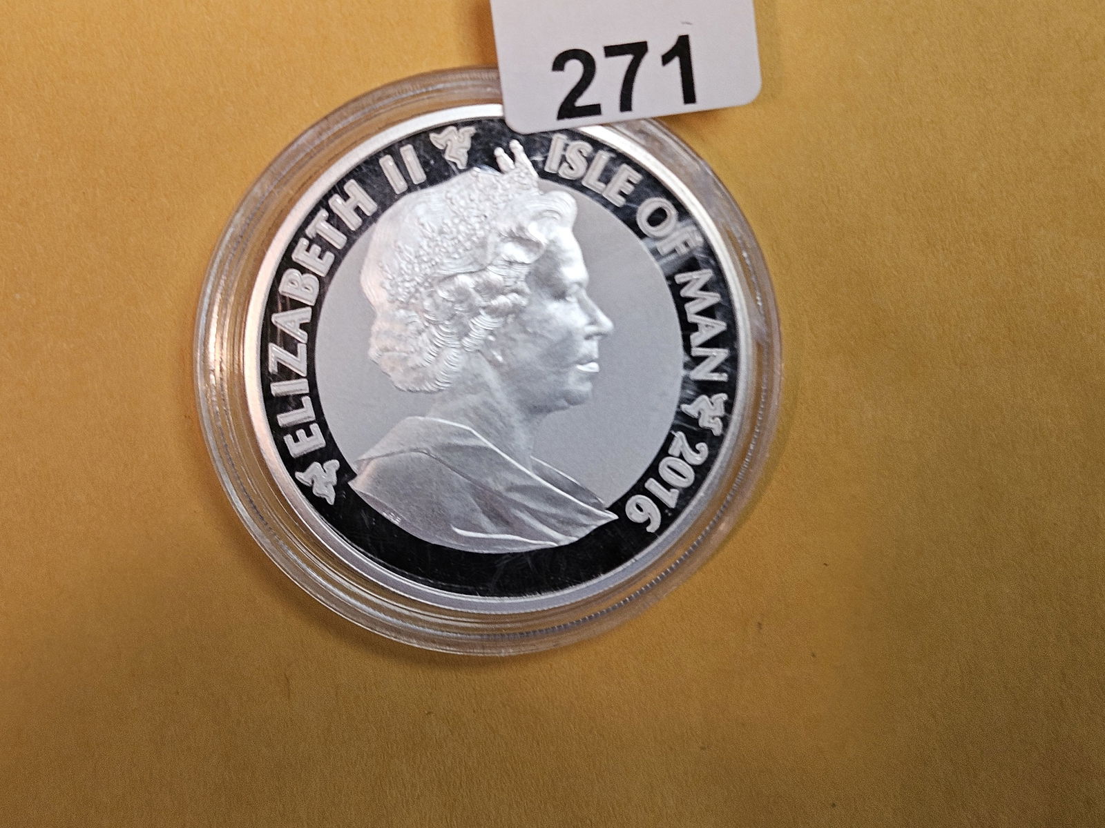 GEM 2016 Isle of Man silver Angel: In original plastic capsule