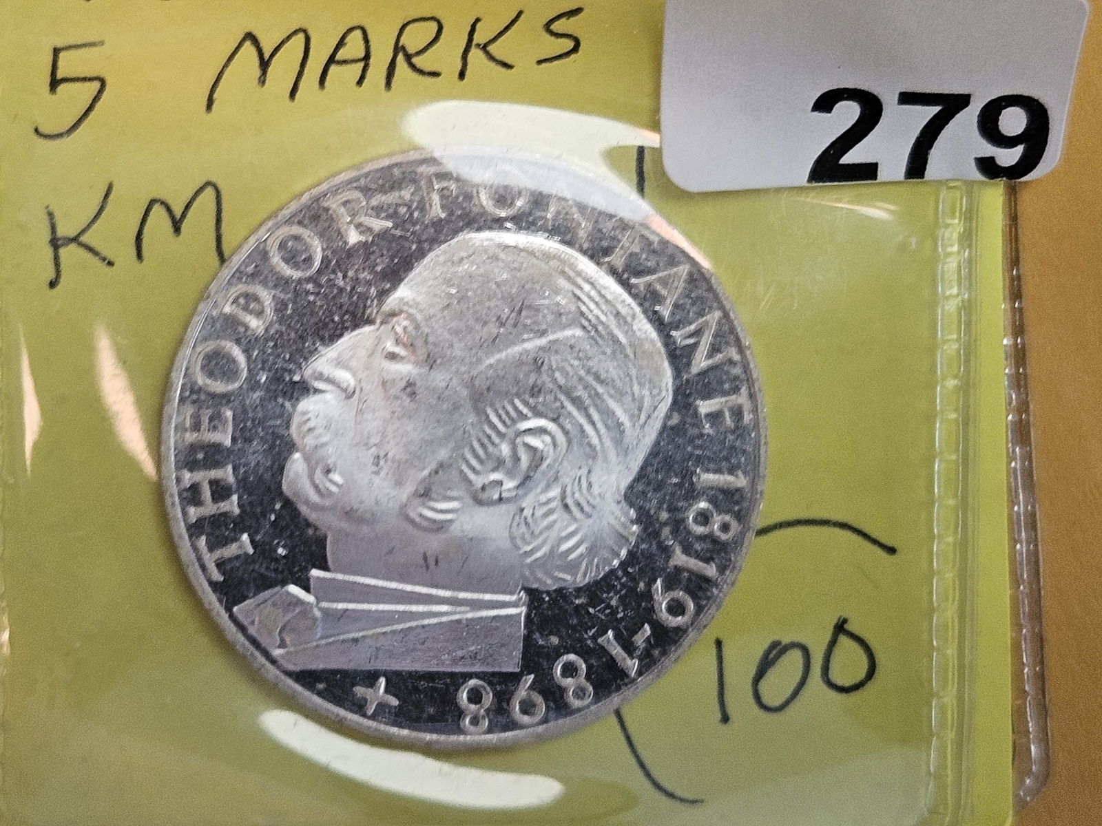 GEM Proof 1969 Germany silver 5 marks: KM 125.1