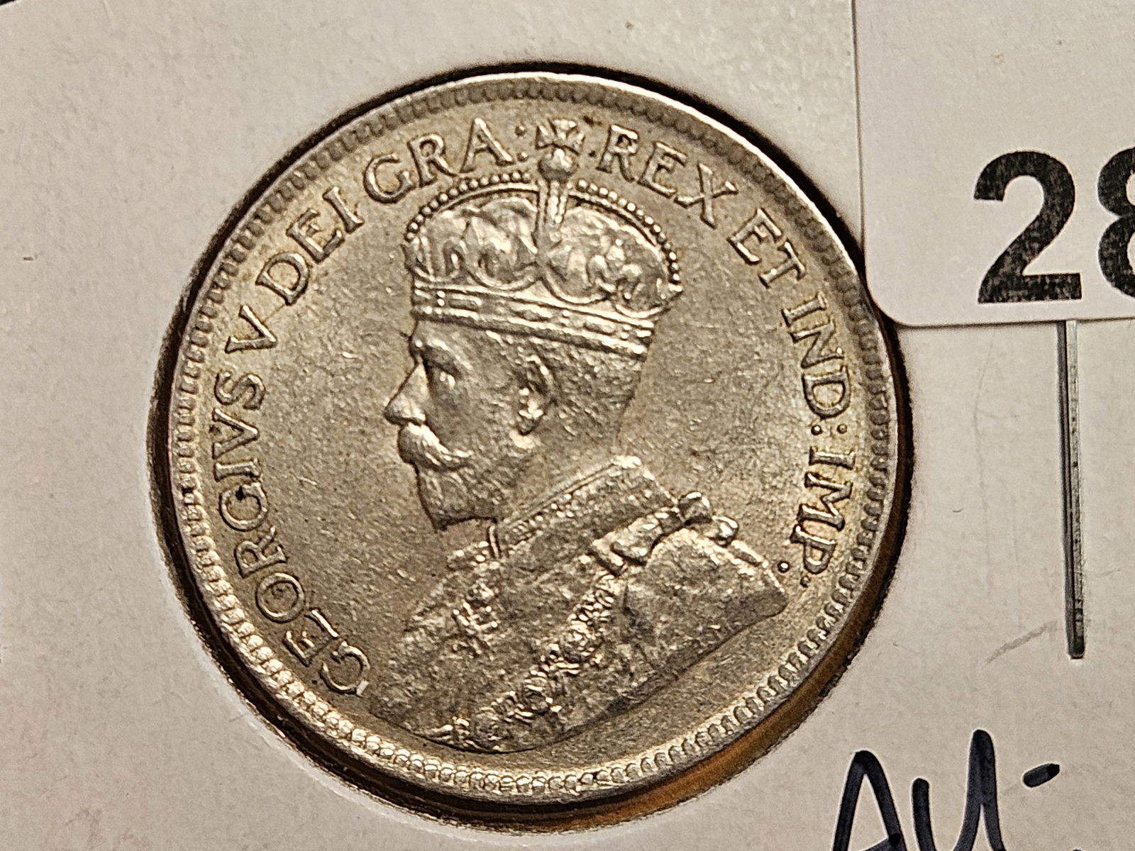 Brilliant AU-UNC 1917-C Newfoundland silver 25 cents (1 of 4)