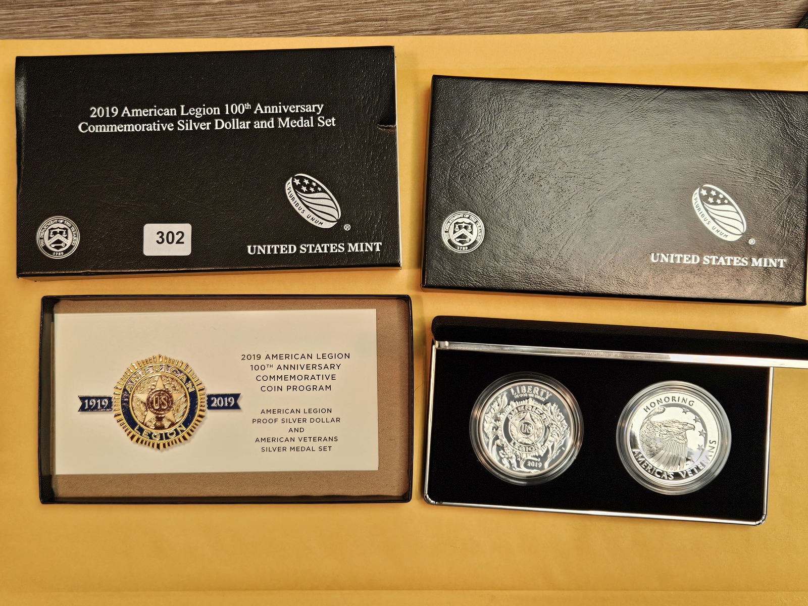 GEM 2019 American Legion 100th Anniversary Commemorative Silver Dollar and Medal Set (1 of 4)