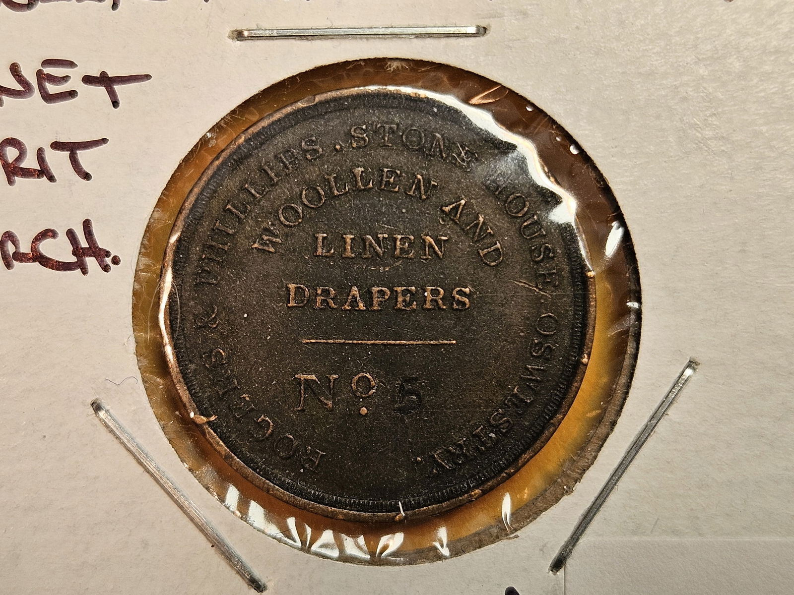 Probably 1800's Rogers & Phillips Merchant's store card: Woolen & Linen Drapers. United Kingdom 