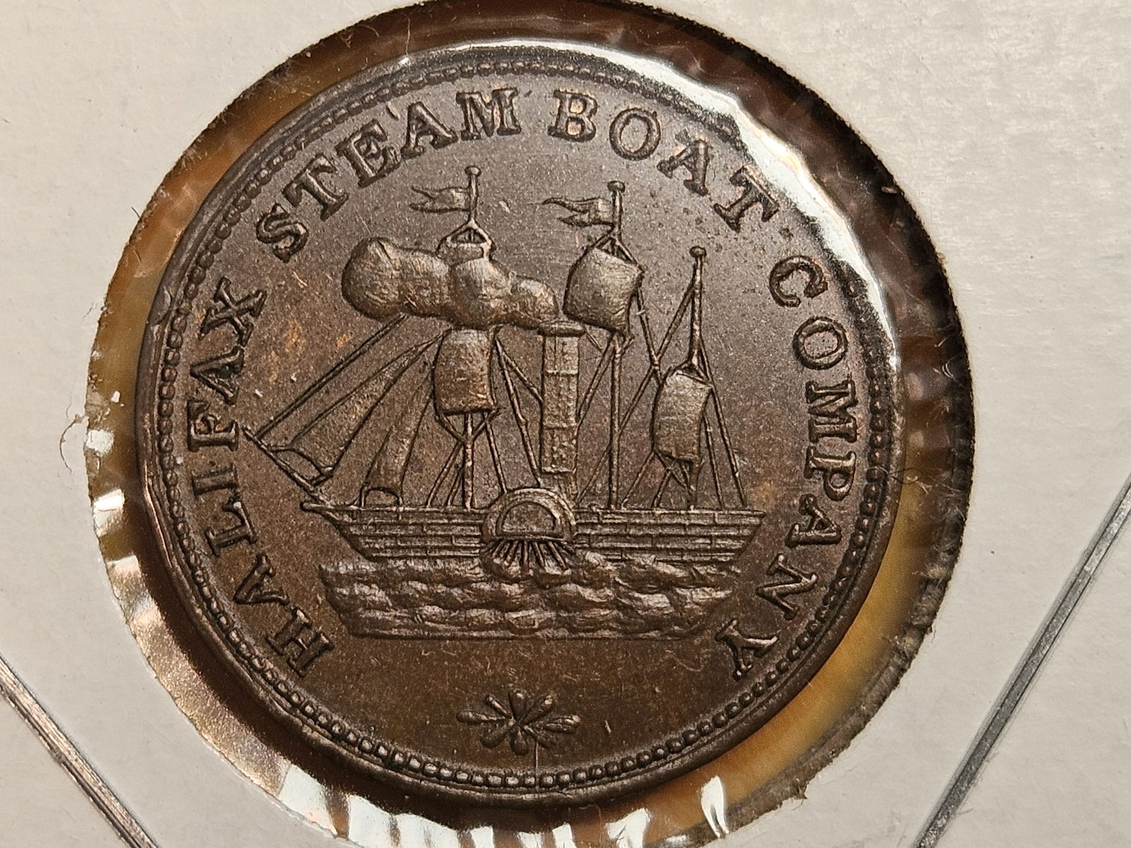 Choice Uncirculated 1855-1870 Halifax Steamboat Ferry Token: Nova Scotia 
