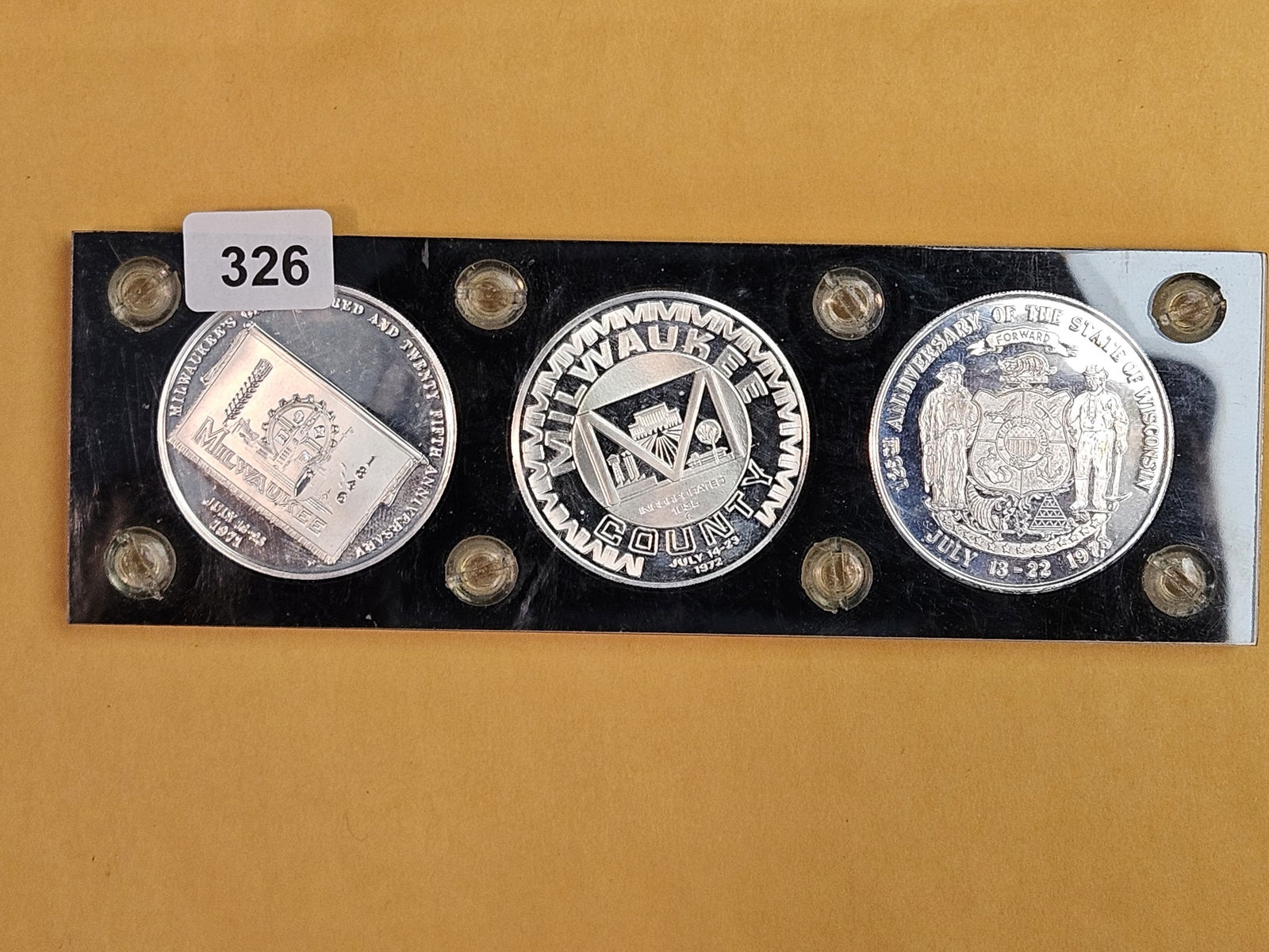 Three GEM Proof Deep Cameo Sterling Silver Milwaukee Summerfest medals (1 of 8)