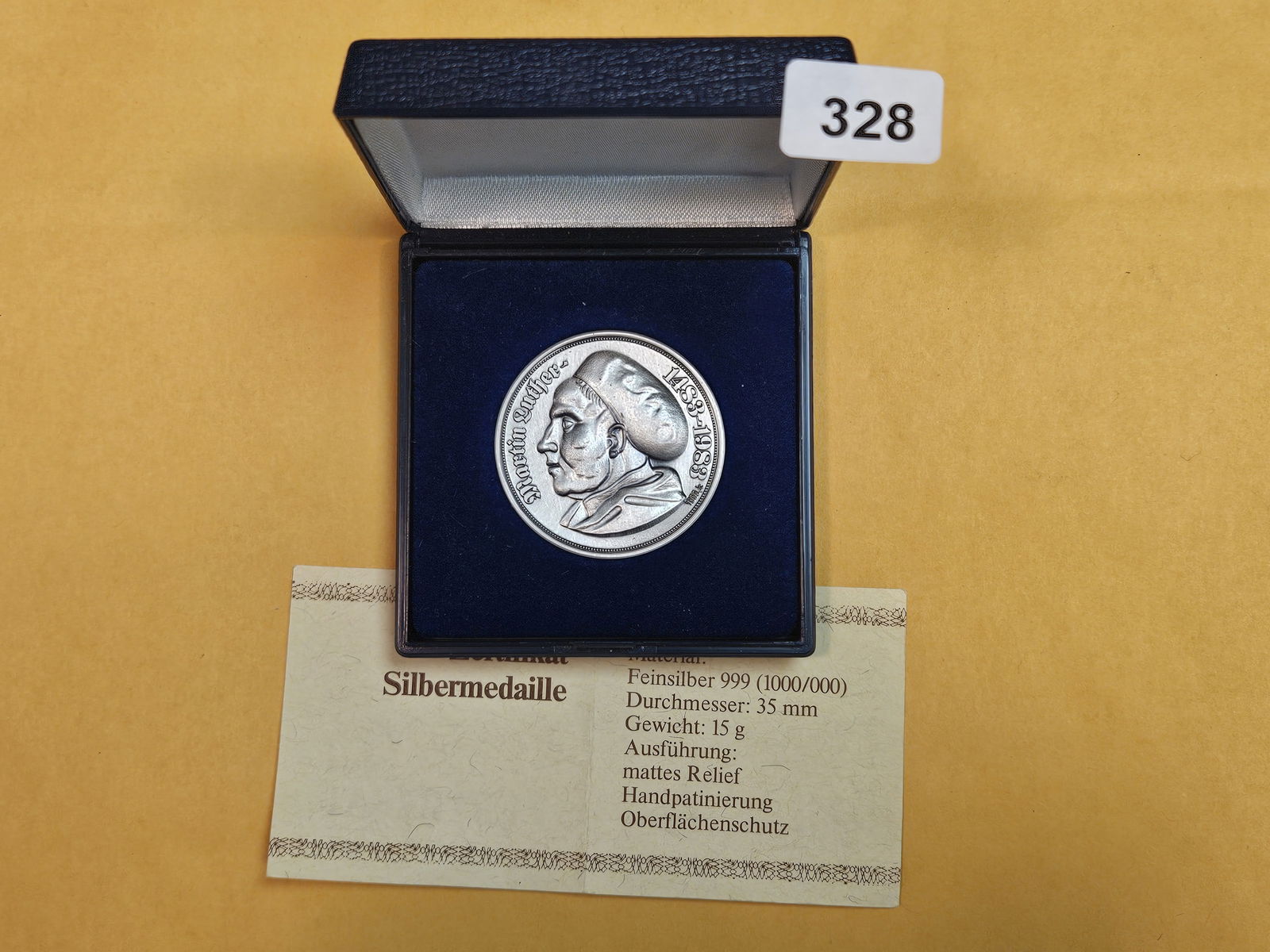 * GEM 1483 - 1983 Martin Luther Silver Medal: Deutschland Medaille Silbermedaille 1000er Silber 1983 Moderne Medaille Martin Luther 1483-1983 