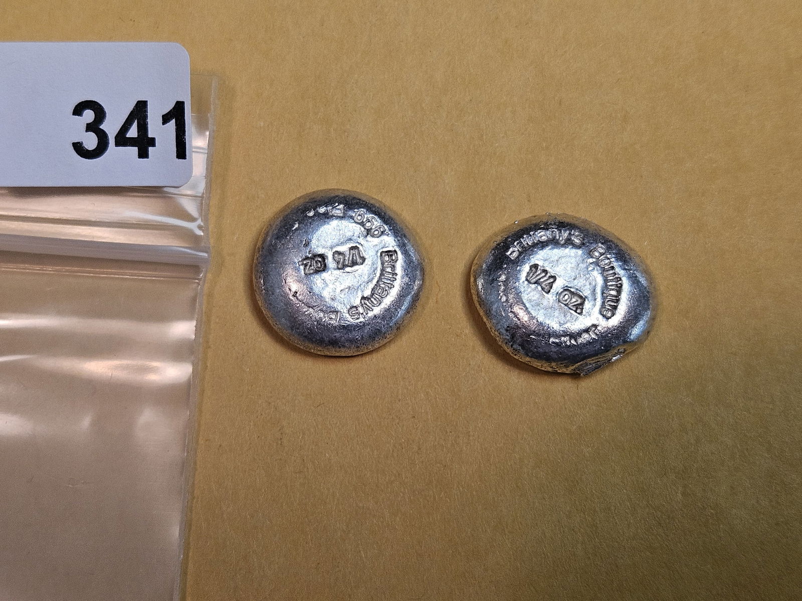 TWO .999 fine poured silver pieces (1 of 2)