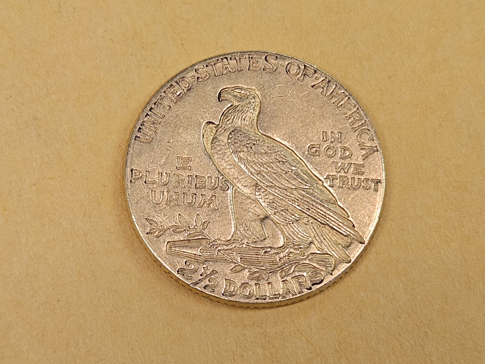 GOLD! Brilliant About Uncirculated plus 1913 Gold Indian Head $2.5 Dollars - 4