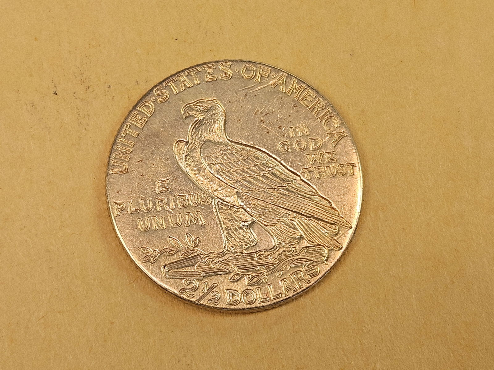 GOLD! Brilliant About Uncirculated 1909 Gold Indian Head $2.5 Dollars - 3