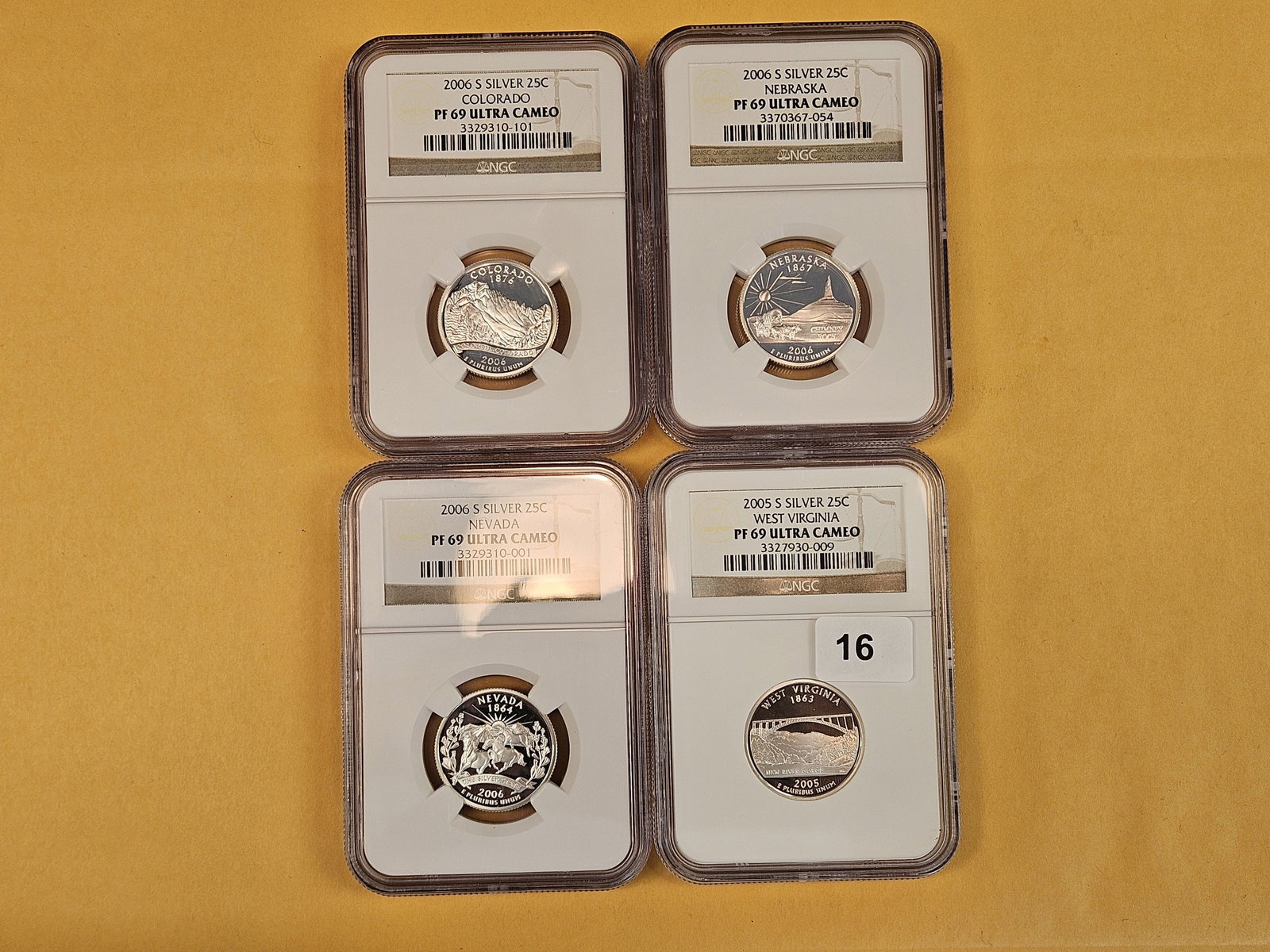 Four NGC-graded SILVER Quarters in Proof 69 Ultra Cameo (1 of 2)