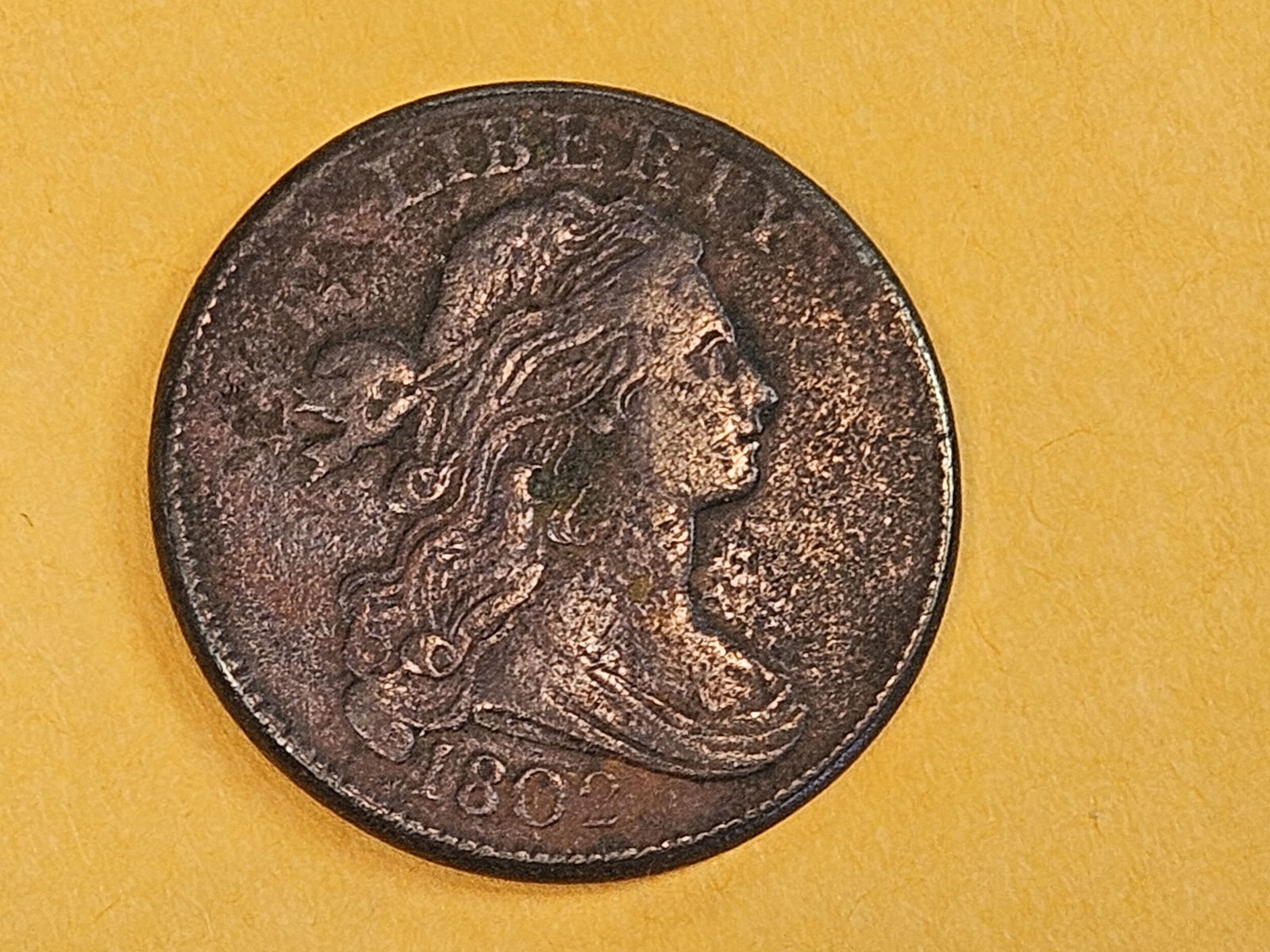 1802 Draped Bust large Cent in Very Fine plus - details: Light surface issues