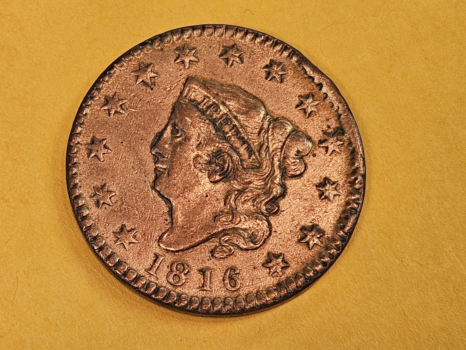 1816 Coronet Head Large Cent in Extra Fine - plus details (1 of 5)