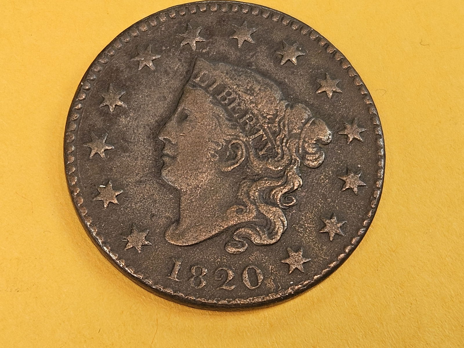 1820 Coronet Head Large Cent in Very Fine (1 of 6)