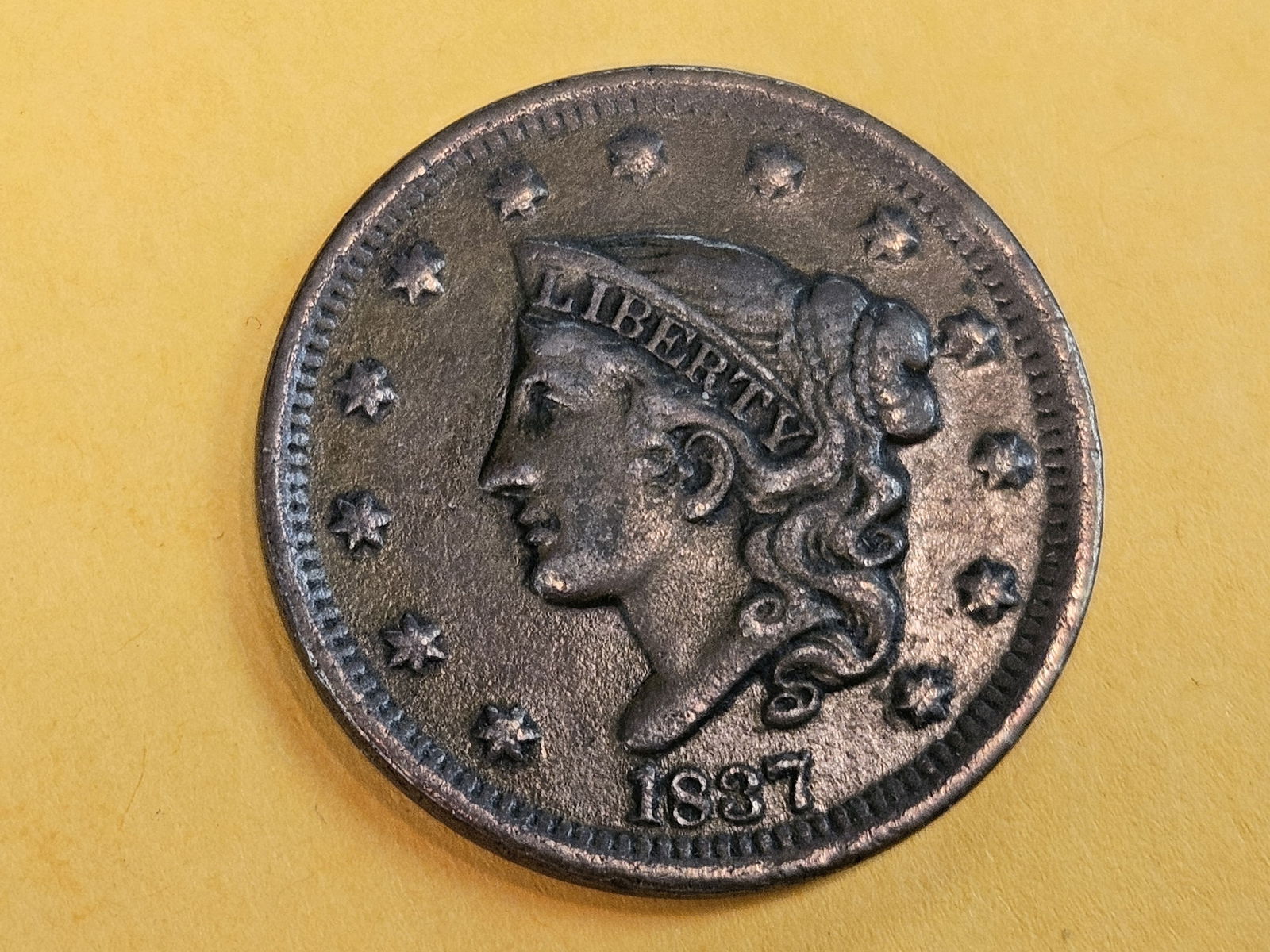 1837 Head of 1838 Coronet Head Large Cent (1 of 5)