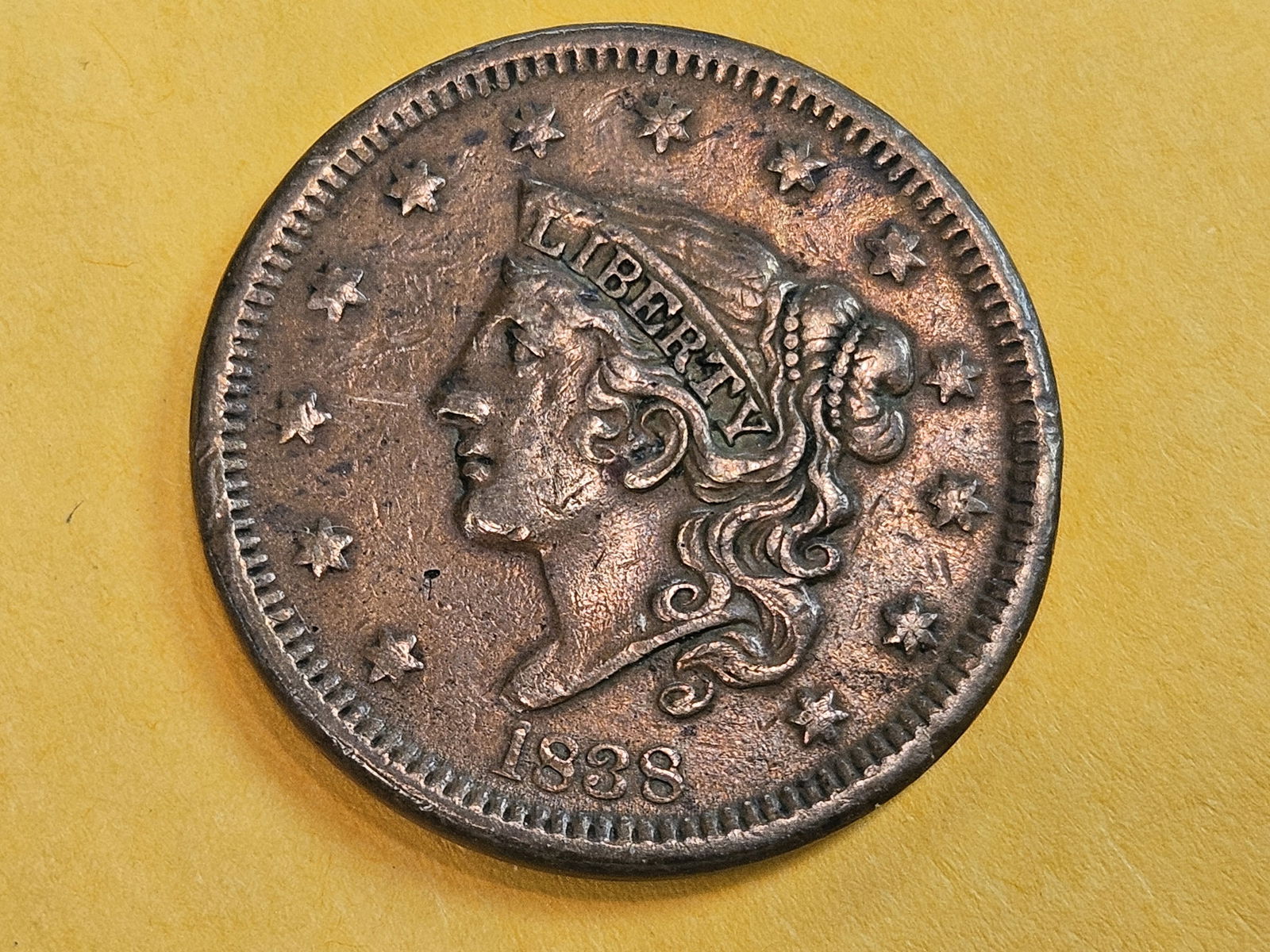 1838 Coronet Head Large cent (1 of 6)