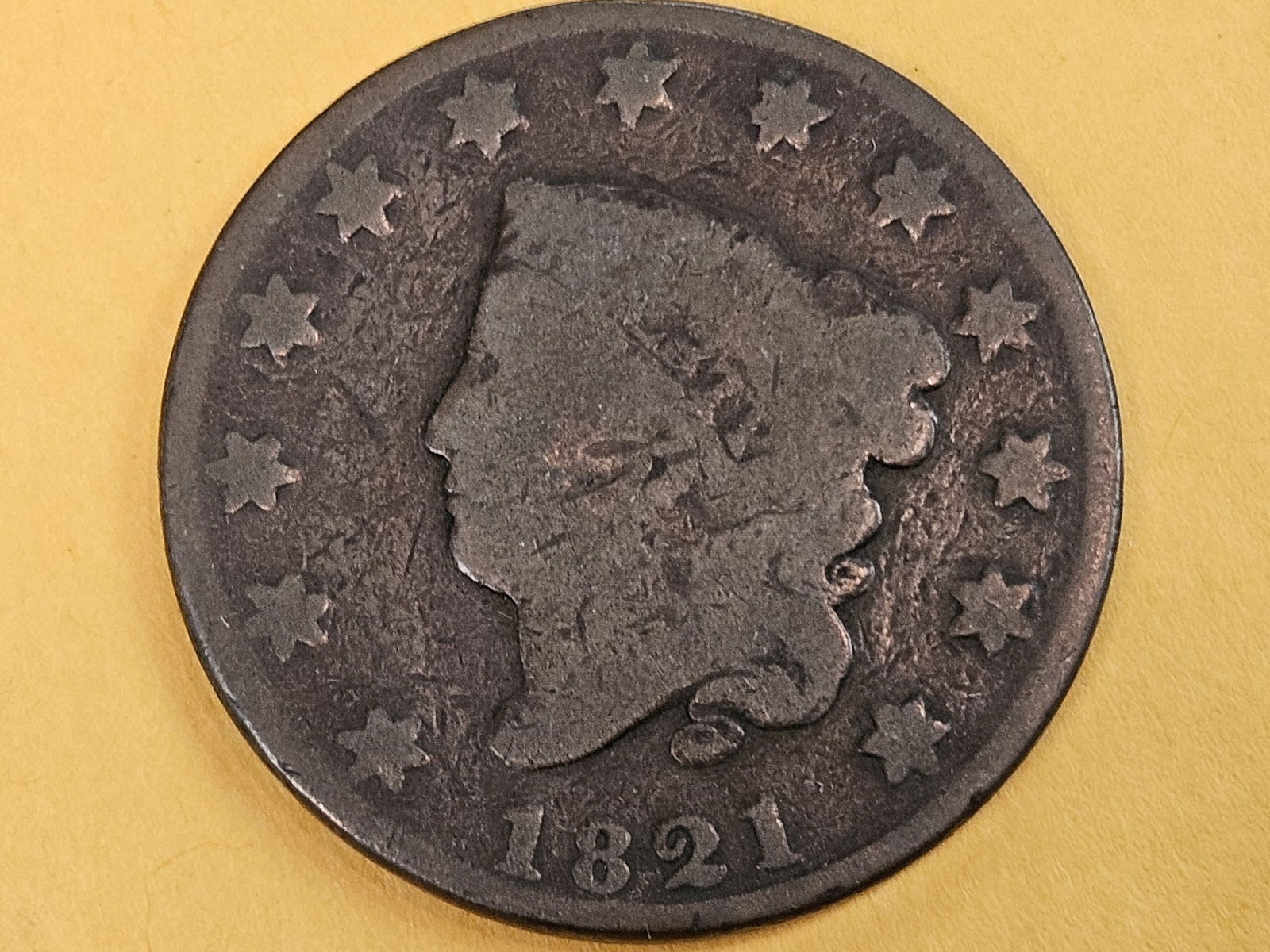 1821 Coronet Head Large Cent in Good (1 of 3)