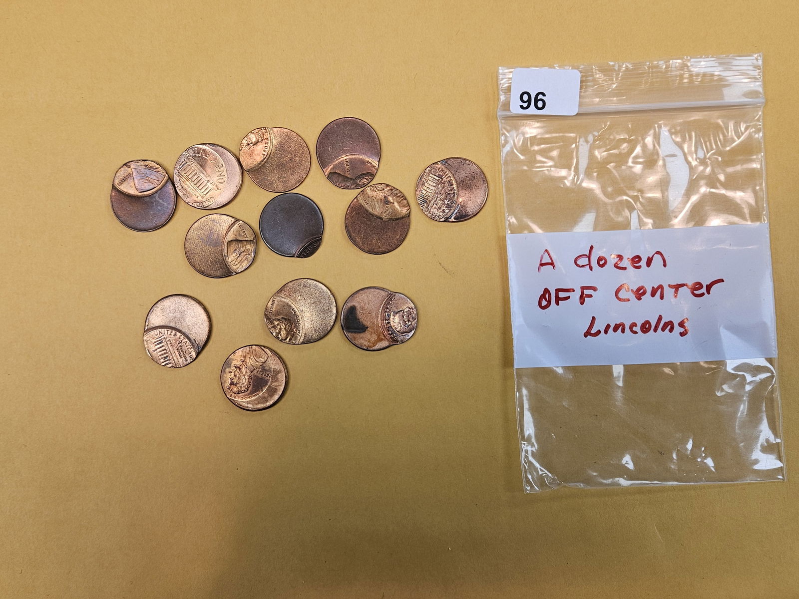 MINT ERRORS! Twelve off-center struck Lincoln Cents (1 of 2)