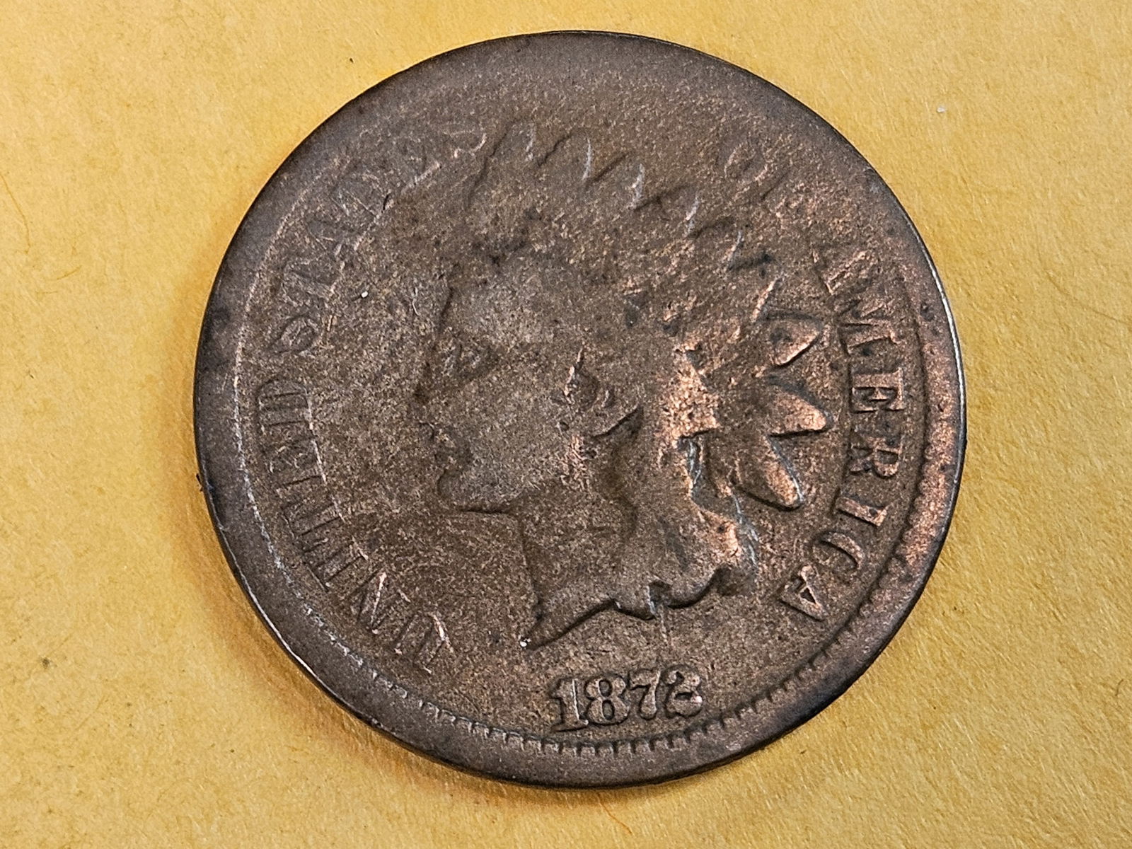 Semi-key 1872 Indian Cent in Good plus (1 of 4)