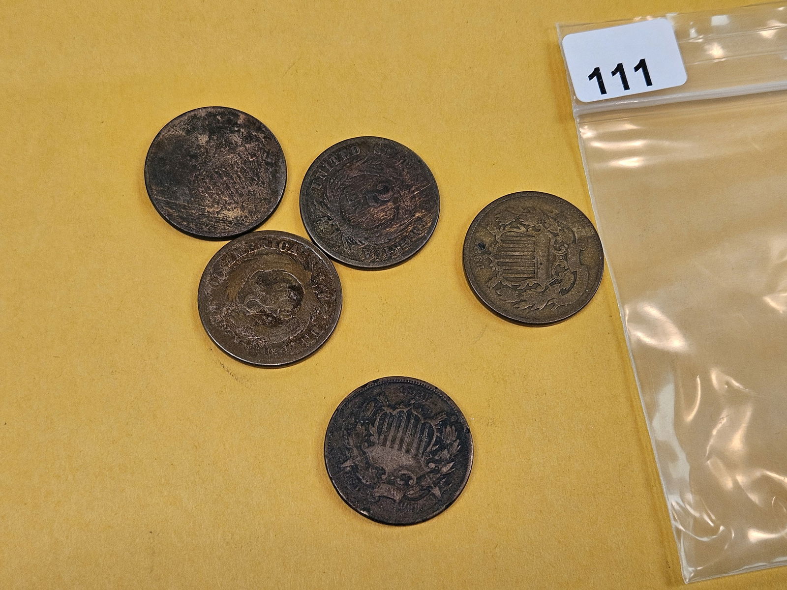 Five mixed 2-Cent pieces - 2