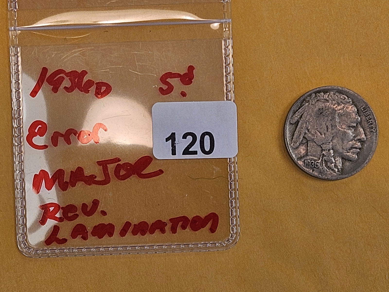 MINT ERROR! 1936-D Buffalo Nickel in Extra Fine - 2