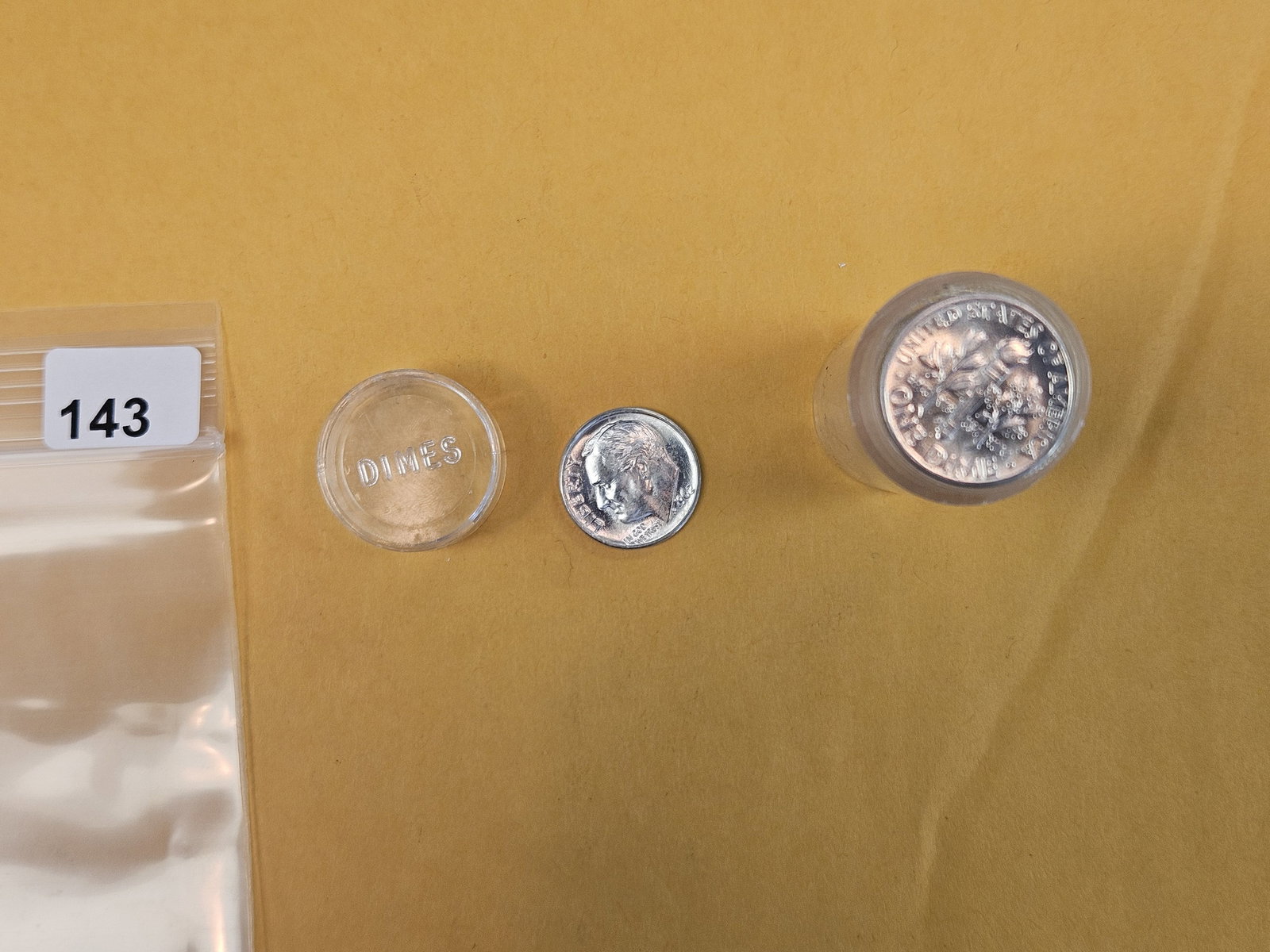 Brilliant Uncirculated roll of Silver Roosevelt Dimes (1 of 3)