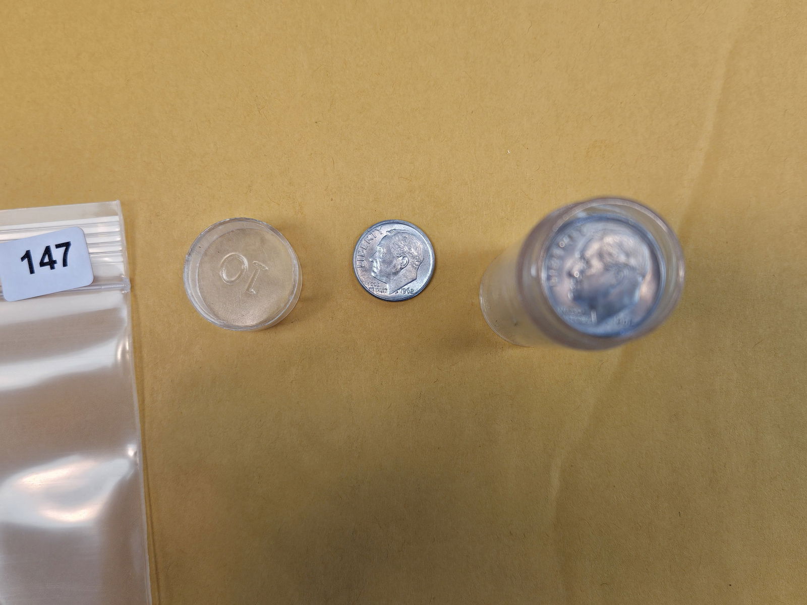 Brilliant Uncirculated roll of 1962-D Silver Roosevelt Dimes - 2