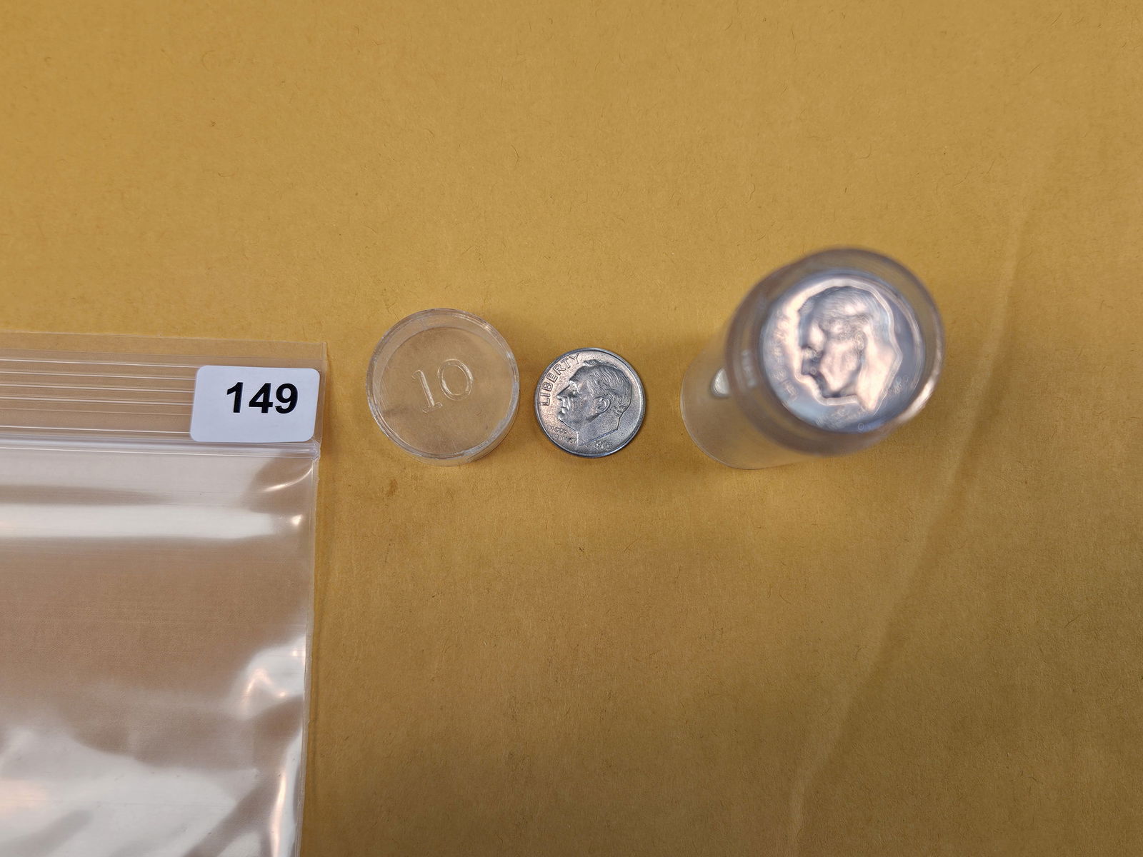 Brilliant Uncirculated roll of Silver Roosevelt Dimes (1 of 3)