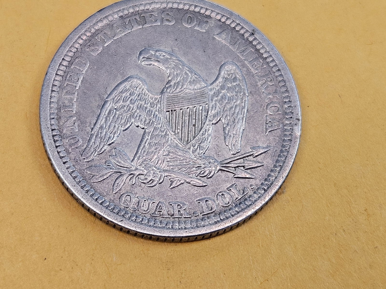 Better Grade 1855 Seated Liberty silver Quarter - 8