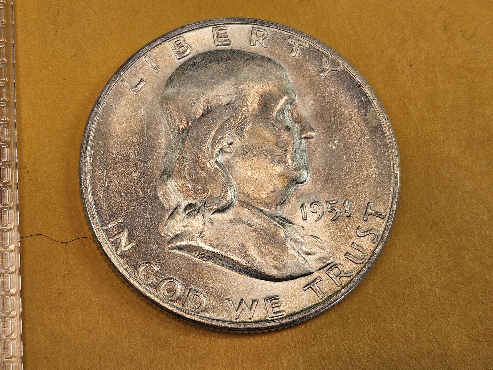 Very Choice Brilliant Uncirculated plus 1951-S Franklin silver Half Dollar - 3