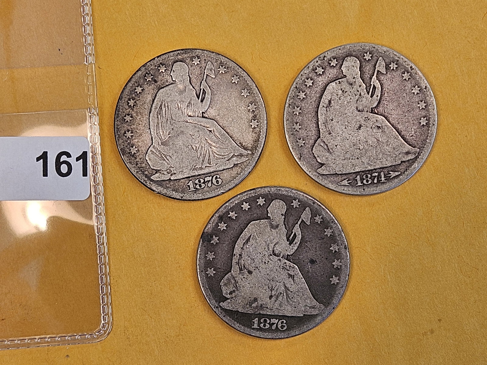 Three mixed Seated Liberty silver Half Dollars (1 of 2)