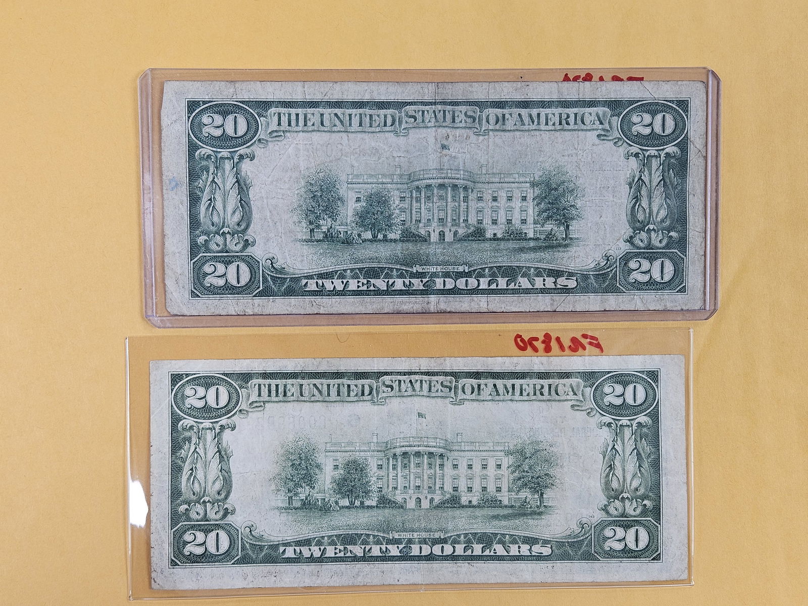 Two Series of 1929 Twenty Dollar National Currency notes - 2