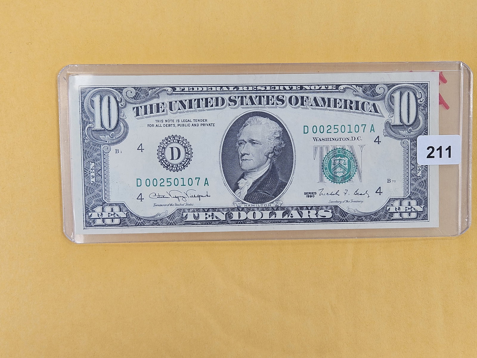 ERROR NOTE! Crisp Uncirculated Series 1990 Ten Dollar FRN (1 of 2)